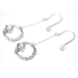 Boucles d'oreilles pendantes fleur Sakura en argent 925