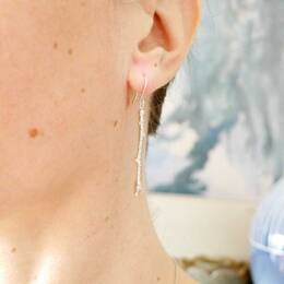 Boucles d'oreilles pendantes branche en argent 925