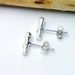 Boucles d'oreilles puces en argent 925 branche