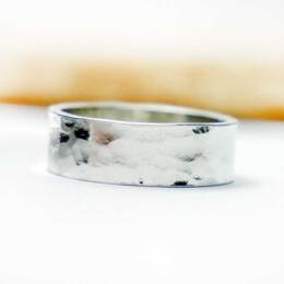 Bague large martelée argent 925 recyclé