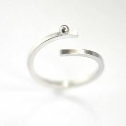 Bague réglable Perle de Pluie en argent 925