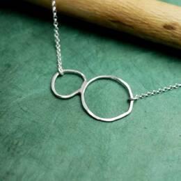 Collier 2 cercles Maya en argent 925 recyclé et surcyclé