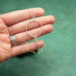 Collier grand rond avec chaines Maya en argent 925 recyclé et surcyclé