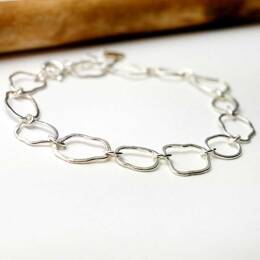 Grand bracelet nuage Maya en argent 925 recyclé et surcyclé ajustable