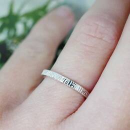 Alliance Ecorce large en argent 925 recyclé pour femme et pour homme