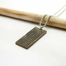 Collier homme avec pendentif rectangulaire en argent 925 recyclé et