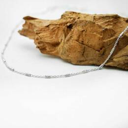 Chaine fine en argent 925 recyclé minimaliste maille tubes striés r