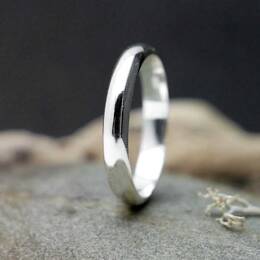 Alliance 3 mm en argent 925 recyclé demi jonc empilable brillante