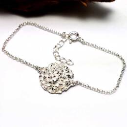 Grand bracelet Litchi en argent 925