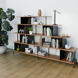 Créative Bibliothèque cubes métal et bois MODULABLE "ULTI"