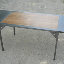 Table à manger métal bois avec 2 allonges "LOFT"