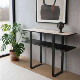 Console Minimaliste Design "Épure" - Moderne Bois et Métal