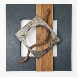 Tableau sculpture murale carré Design "SILLAGE"