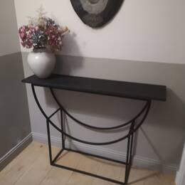 Console contemporaine "MALIA" en métal & chêne massif - 110 cm - 35 cm - 85 cm