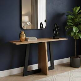 Console "Harmonie" chêne massif et métal sur mesure  - 120 cm