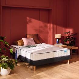 Ensemble matelas et sommier 90 x 190 cm chine gris anthracite - Merinos Cosy Lit