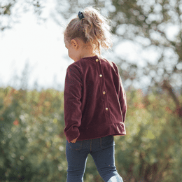 Sweat enfant velours bordeaux JUDY