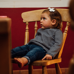 Sweat bébé JUDE - Coton épais rayures marine