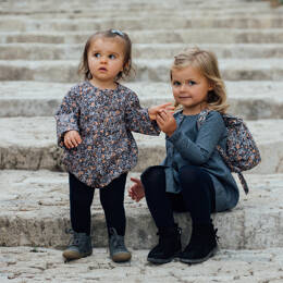 Barboteuse bébé fleuri marine THYM