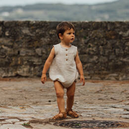 Barboteuse bébé lin JASMIN - Lin naturel