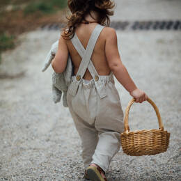 Salopette enfant lin naturel OLIVIER