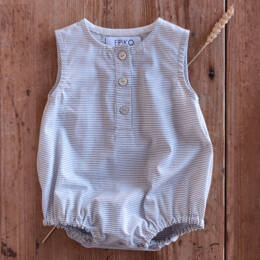 Barboteuse à fines rayures marine JASMIN