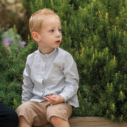 Chemise cérémonie enfant fines rayures CEDRAT