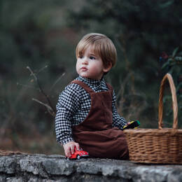 Chemise garçon col officier vichy CEDRAT