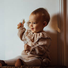 Barboteuse fille double gaze TREFLE