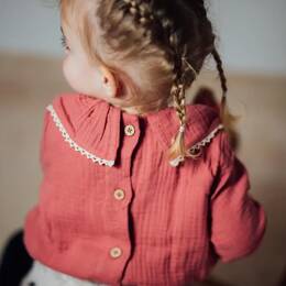 Blouse bébé double gaze coton bio marsala LAURIER