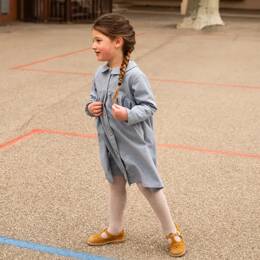 Robe fille coton bio bleu tendre GAZANIA