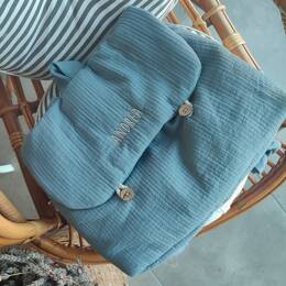 Cartable enfant personnalisé bleu tendre GERANIUM