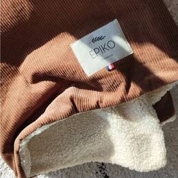 Couverture bébé velours praline ERABLE