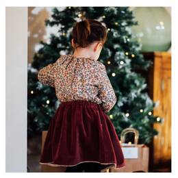 Jupe de fête enfant velours bordeaux VERVEINE