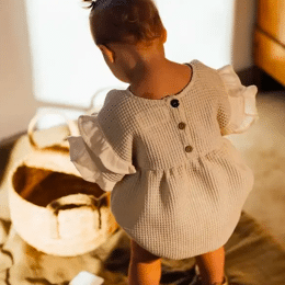 Barboteuse bébé nid d'abeille JONC