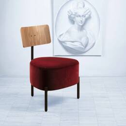 HUMANISTE HARALD,  le fauteuil - Harald bordeaux - chêne naturel