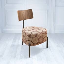 HUMANISTE MACRAMÉ,  le fauteuil - Macramé bordeaux - Chêne naturel