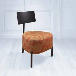 HUMANISTE MACRAMÉ,  le fauteuil - Macramé orange - Noyer Americain