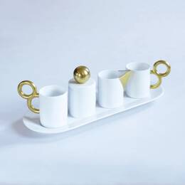 MANIÉRISTE SET, le service café - Or mat