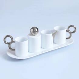 MANIÉRISTE SET, le service café - Platine