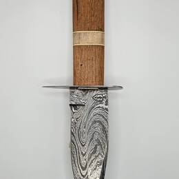 Couteau Bowie lame damassée