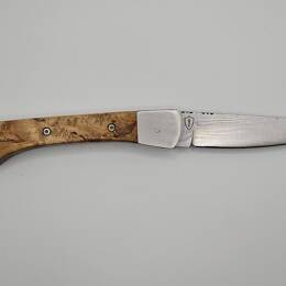 pliant artisanal cran forcé inox & bouleau