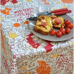 Nappe enduite ronde ou ovale Mimosa Rouge
