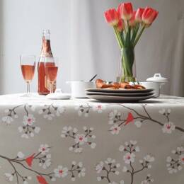 Nappe enduite Cerisier taupe/corail
