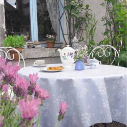 Nappe enduite ronde ou ovale Astrance gris blanc