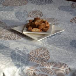 Chemin de table Feuille gris/beige