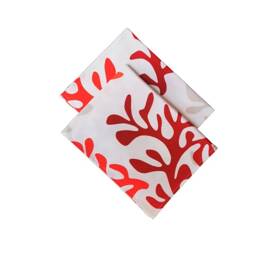 Serviettes Corail rouge - Lot de 2