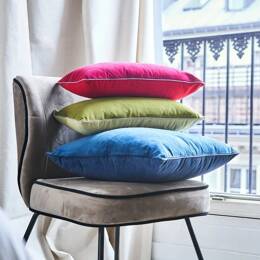 Coussin velours vert uni