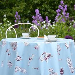 Nappe enduite ronde ou ovale Paris bleu