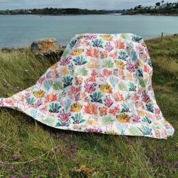 Nappe coton enduit ronde ou ovale Algues